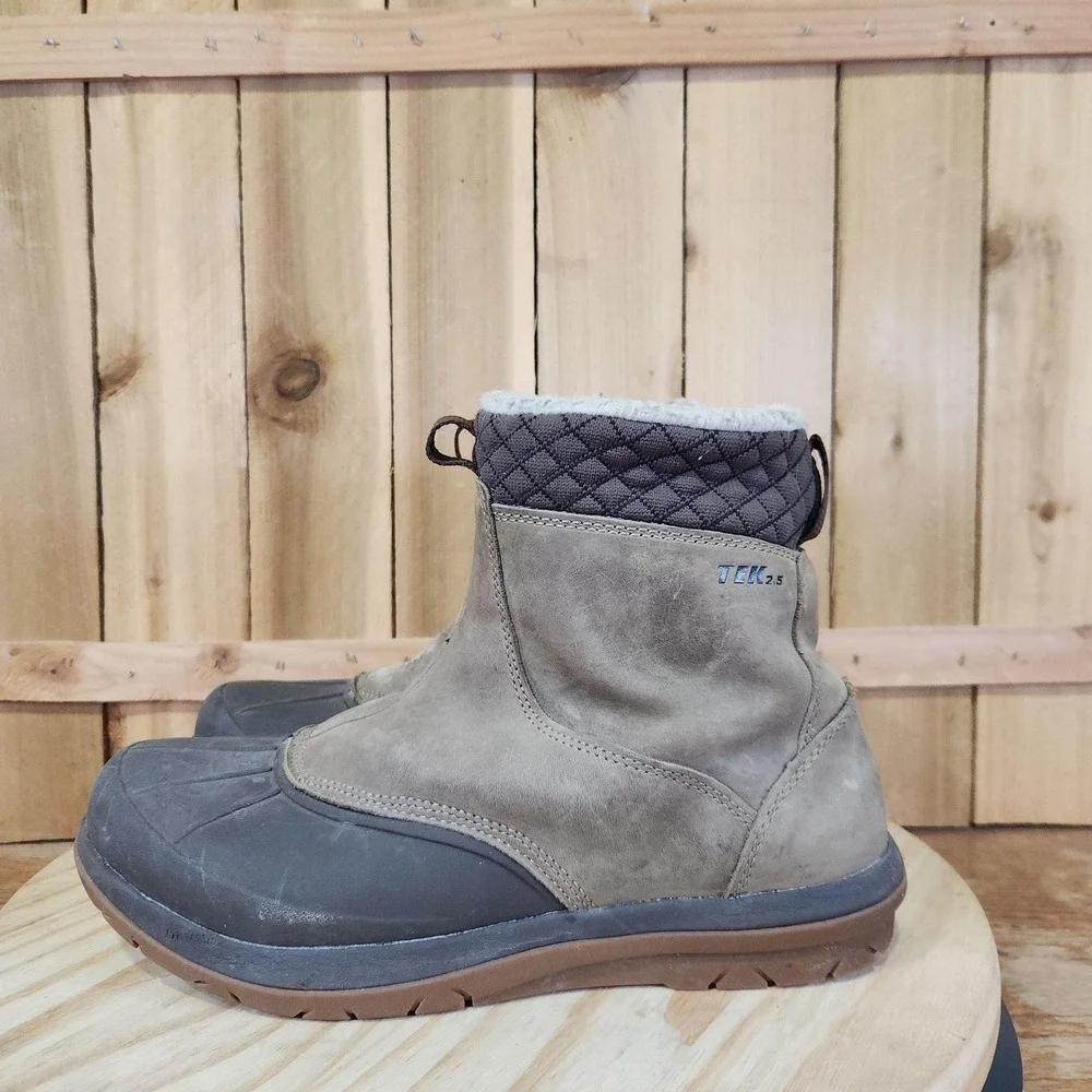 L.L. Bean Storm Chaser Zip 5 Snow Boots Womens 9.5 Brown Nubuck Ankle Winter